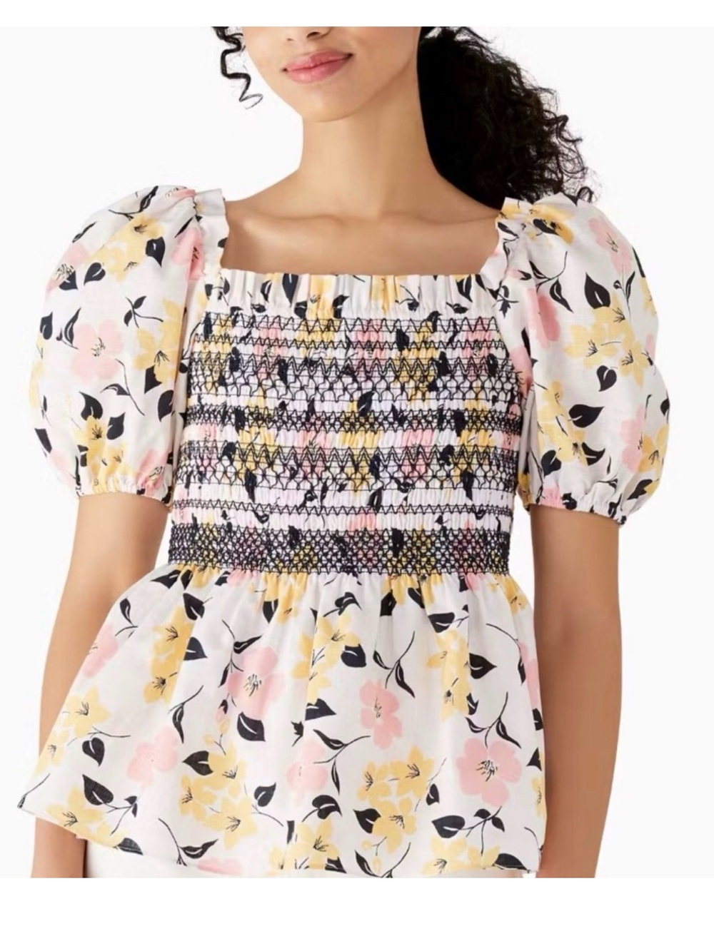 Kate spade lily blooms puff sleeve top